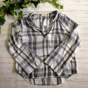 Anthropologie Cloth & Stone Blue Flannel Shirt M